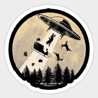 Christmas Santa Claus Caught by UFO, Noh Noh Noh! Sticker